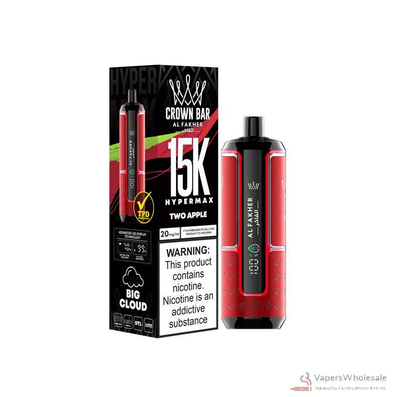 Alfakher Crown Bar 15000 Hyper Max Disposable Vape - 15K Puffs & 22mL Capacity - Imagem 2