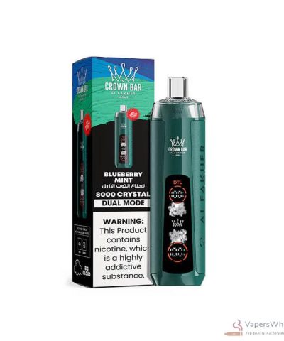 Alfakher Crystal Ai 8000 Vape jetable - 8000 bouffées et saveurs douces