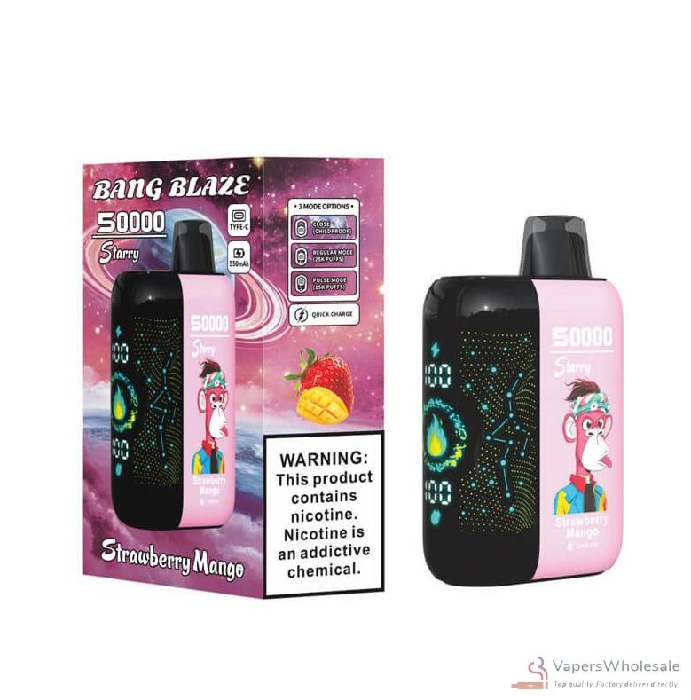 Bang Blaze 50000 Puffs Vape descartável - Recarregável de alta capacidade