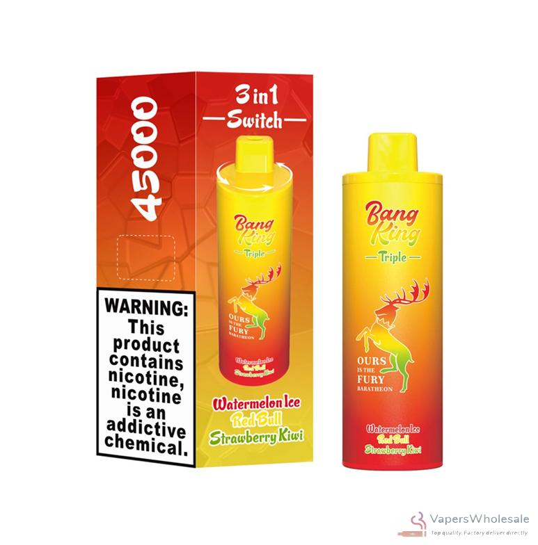 Bang King 45000 Puffs Triple Flavors Vape jetable | Rechargeable & 0-5% Nicotine