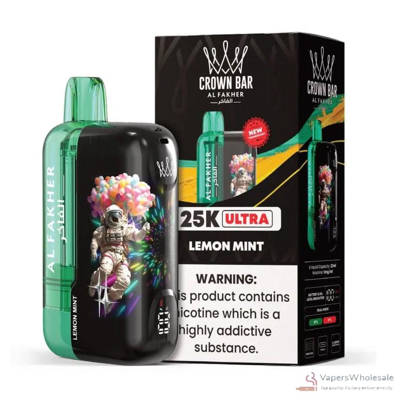 Crown Bar Al Fakher Ultra 25000 Puffs Vape descartável - 20 sabores