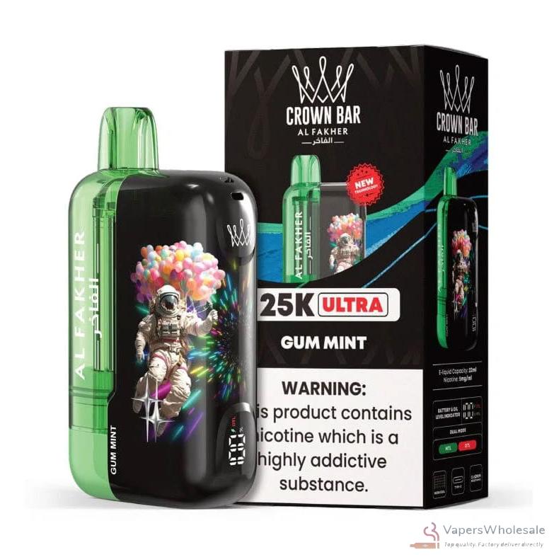 Crown Bar Al Fakher Ultra 25000 Puffs Disposable Vape - 20 Flavors - Imagem 2