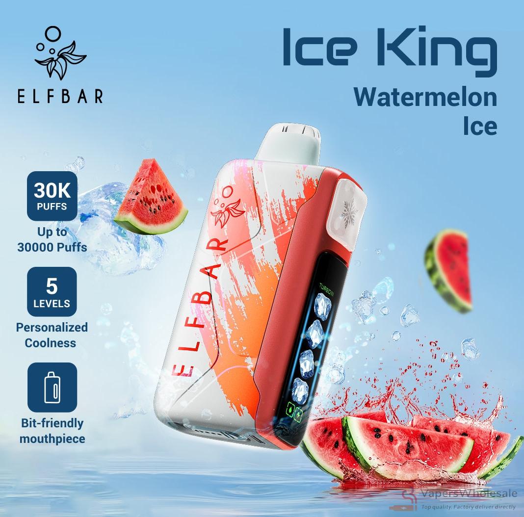 Elfbar Ice King 30000 Vape jetable - 30K bouffées, rechargeable, 20ml E-Liquid