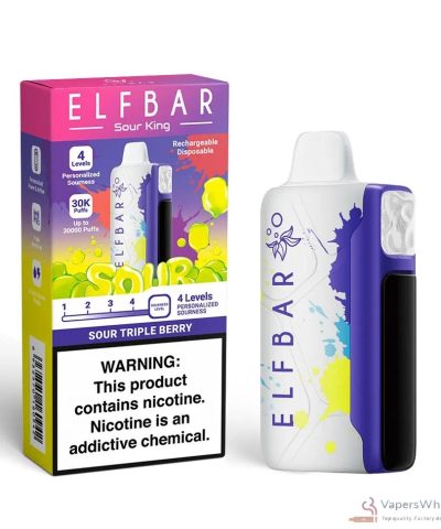 Elfbar Sour King engångsvape med 30 000 puffar och anpassningsbar surhet