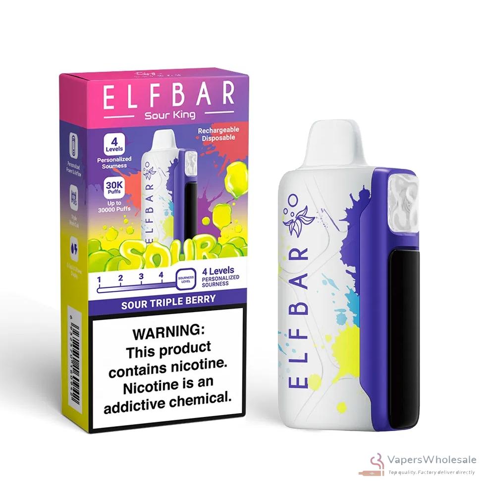 Elfbar Sour King engångsvape med 30 000 puffar och anpassningsbar surhet