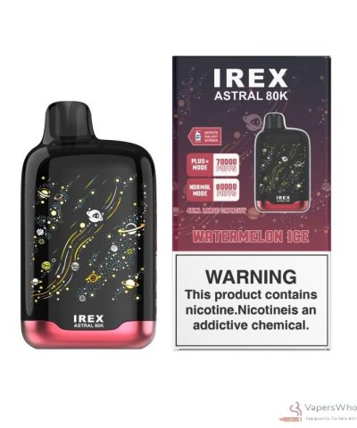 Vue alternative de IREX Astral 80000 Disposable Vape - 80K Puffs, Rechargeable, 15 Flavors
