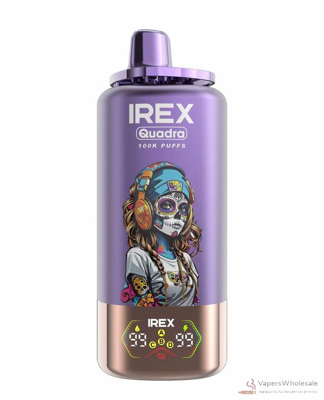 IREX QUADRA 4 v 1 jednorázová vape se 100 000 šluky a 100 ml šťávy