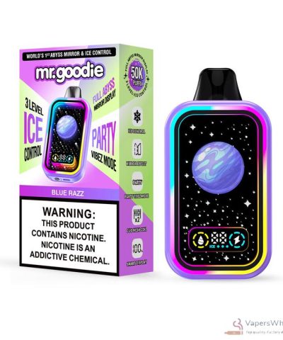 Vue alternative de Mr.Goodie Abyss Mirror Vape - 50,000 Puffs with Adjustable Ice Levels & Mirror Display