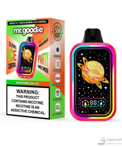 Mr. Goodie Abyss Mirror Vape - 50 000 bouffées avec niveaux de glace réglables et écran miroir