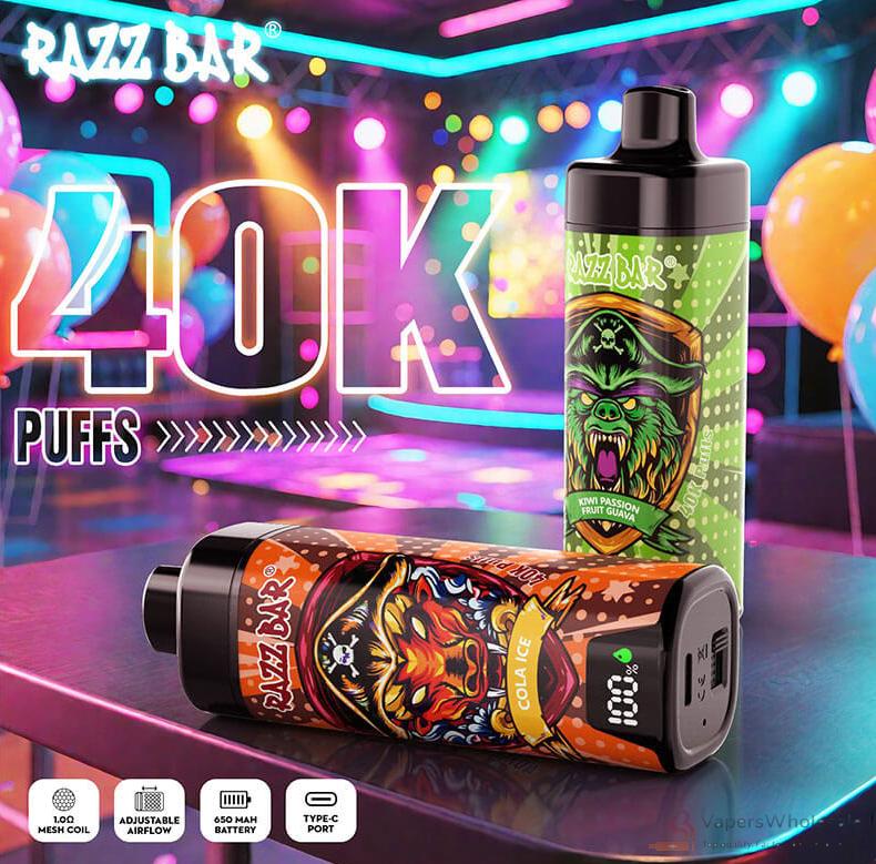 Razz Bar NEW 40000 Puffs Disposable Vape | LED Display | 16 Flavors - 画像6