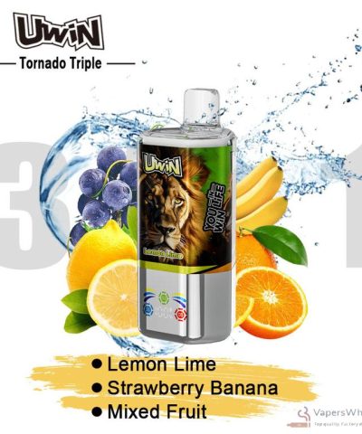 Uwin Tornado Triple 60K jetable : 60K bouffées avec trois options d'arômes
