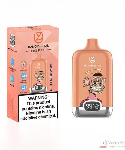 UZY Bang Digital 15000 Vape jetable - 15000 bouffées, batterie 850mAh, rechargeable