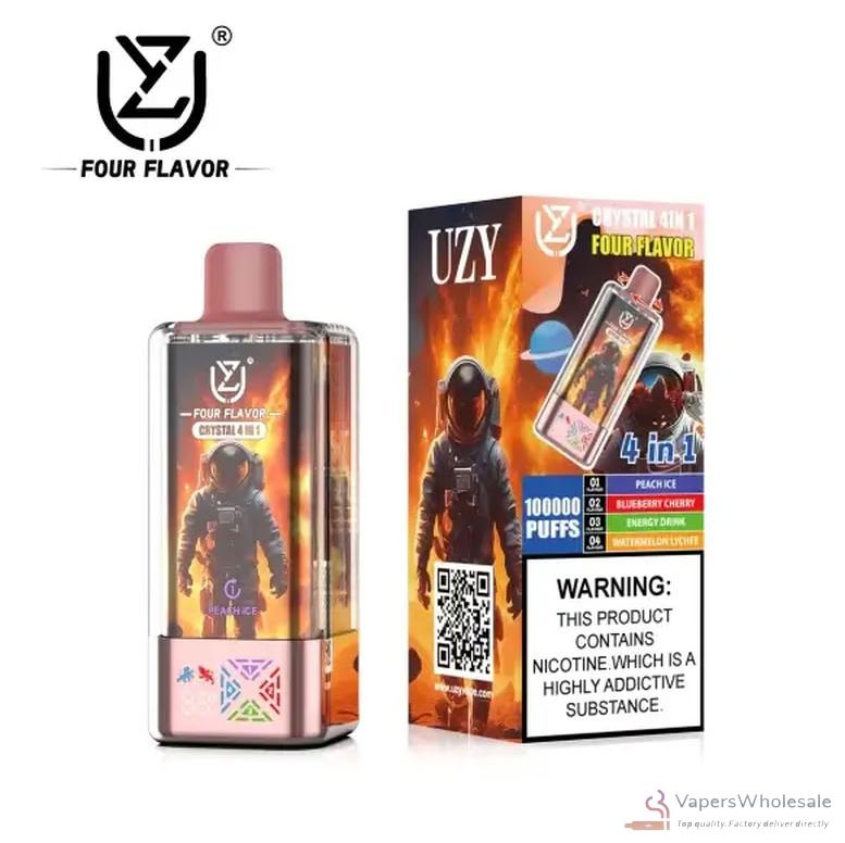 UZY Crystal 4 in 1 Einweg Vape - Quad Flavor, 100000 Puffs, Premium Vaping