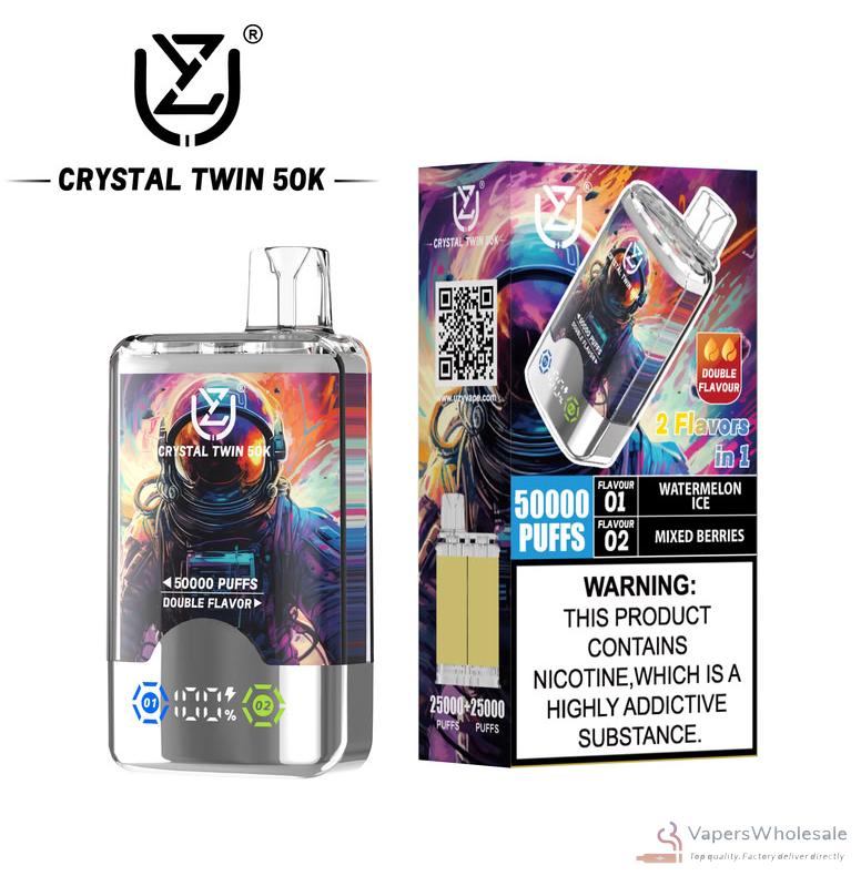 UZY Crystal Twin 50000 Disposable Vape - 50K Puffs Dual Flavor Rechargeable - Vaizdas 6