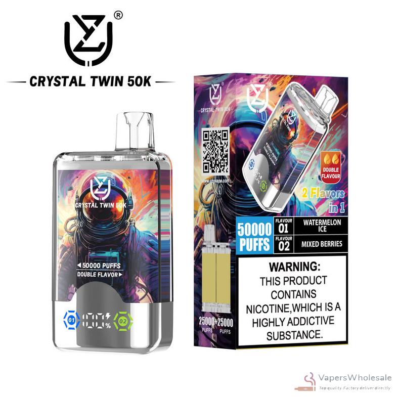 UZY Crystal Twin 50000 Disposable Vape - 50K Puffs Dual Flavor Rechargeable - Vaizdas 4