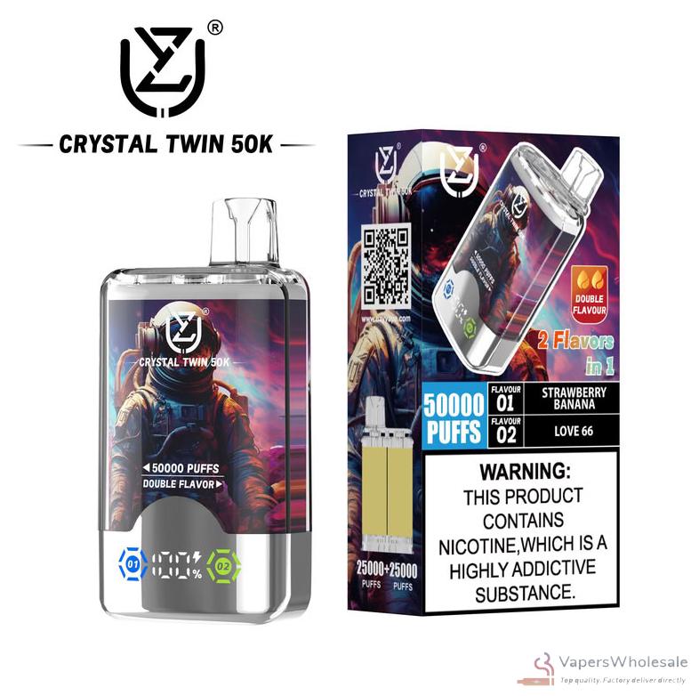 UZY Crystal Twin 50000 Disposable Vape - 50K Puffs Dual Flavor Rechargeable - Vaizdas 5