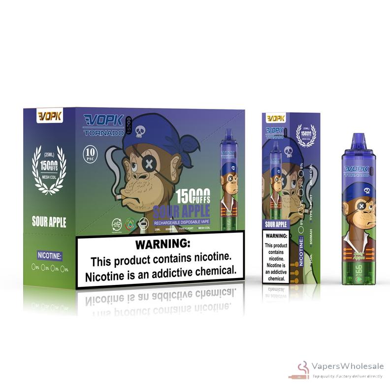 VOPK Tornado 15000 Disposable Vape Pen - 15000 Puffs, 25ml, Adjustable Airflow - Bild 3