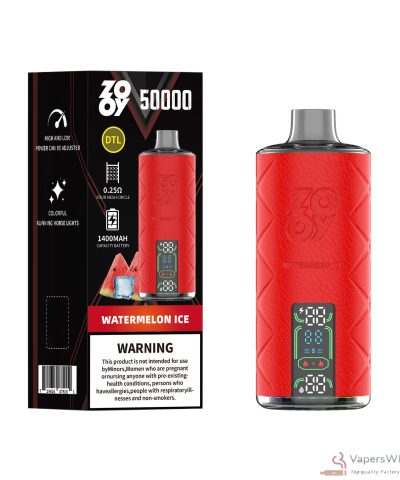Zooy Shisha 50000 Vape jetable - 50K bouffées, rechargeable, débit d'air réglable