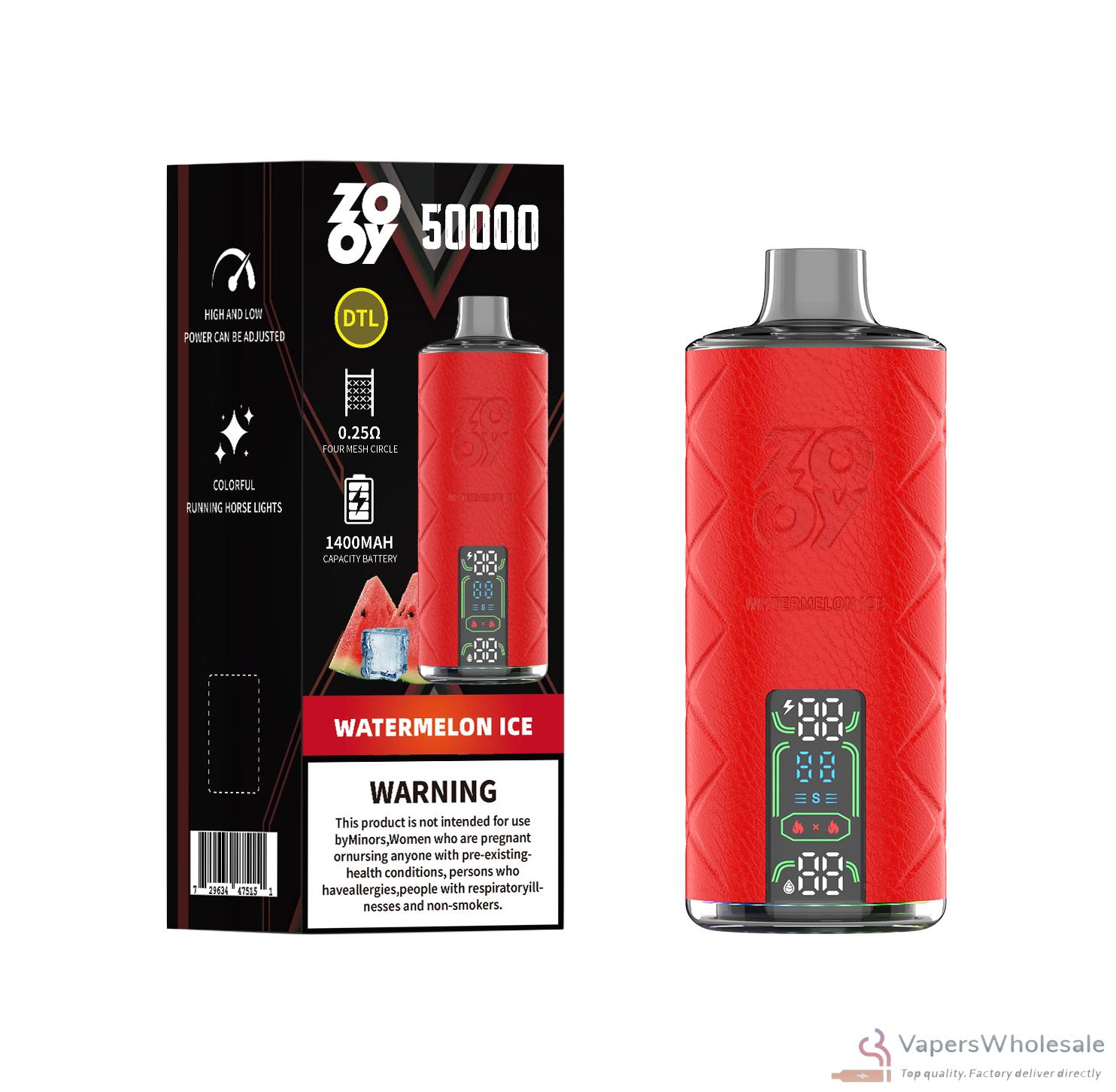Zooy Shisha 50000 Disposable Vape - 50K Puffs, Rechargeable, Adjustable Airflow