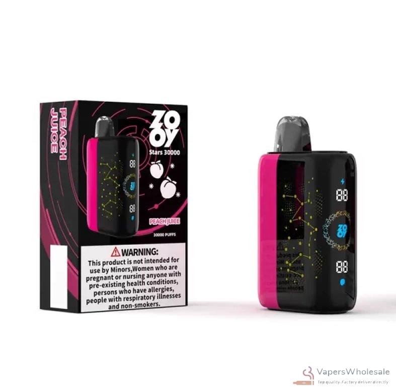 Zooy Stars 30000 Disposable Vape - 30,000 Puffs, Adjustable Airflow, Dual Mesh Coil - Billede 6