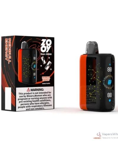 Vape descartável Zooy Stars 30000 - 30.000 baforadas, fluxo de ar ajustável, bobina de malha dupla